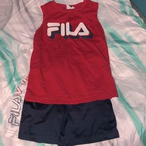 Boys 4T red/blue Fila shorts set